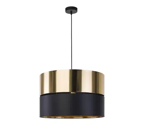 Svietidlá  Luster na lanku HILTON 1xE27/25W/230V mosadz/čierna 4346