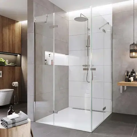 Sprchovacie kúty Mereo Sprchovací kút, Novea, štvorec, pántový, 80x80 cm, chróm ALU, sklo Číre CK10114ZVR