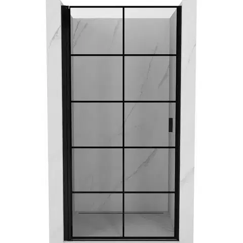 Sprchovacie kúty MEXEN - MIST dverná časť (1d) 100x200 cm 6mm čierna, dekor, ľavé 8A2-100-000-70-77-L