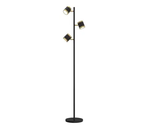 Lampy Wofi 3003-304S -LED Stmievateľná stojacia lampa TOULOUSE 3xLED/7W/230V čierna/zlatá 3003-304S