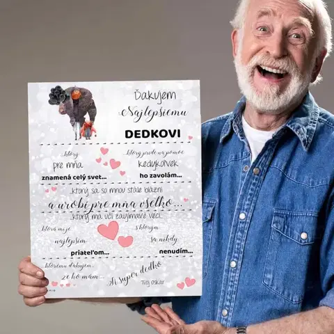 Tabuľky s venovaním (darčeky) Darček pre dedka - Tabuľka - Poďakovanie deduškovi na Vianoce