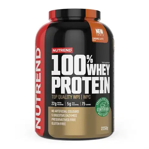 Proteínové koncentráty 100% Whey Protein - Nutrend 2250 g Vanilla