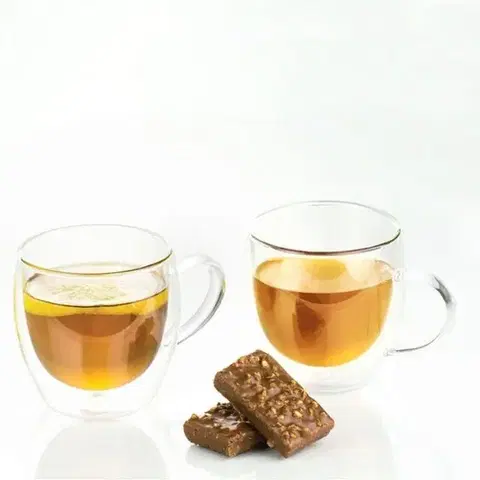 Hrnčeky a šálky Kinekus Hrnček sklo dvojstenný, MIA, objem 100ml, s uškom, sada 2ks