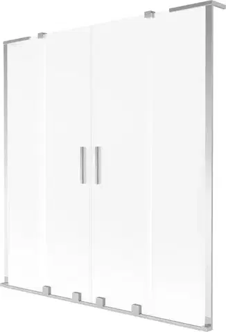 Sprchové dvere MEXEN/S - Velar L Duo dvojkrídlová posuvná vaňová zástena 150 x 150, dekor, chróm 896-150-003-32-01