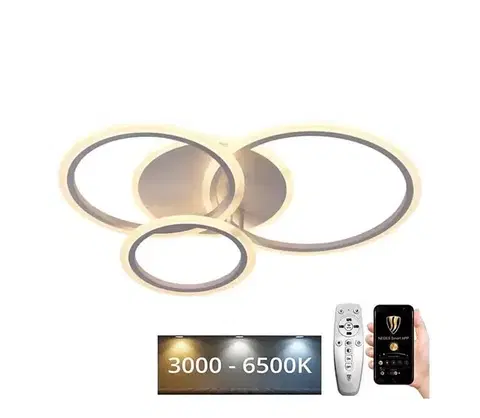 Svietidlá  LED Stmievateľný prisadený luster LED/40W/230V biela + diaľkové ovládanie J3340/W