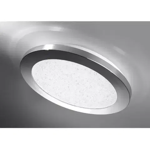 Moderné lampy do obývačky Stropné svietidlo LED Pixel 22,5 cm 12W  IP44 chróm+Granila 3000k
