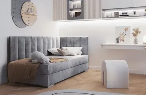 Postele ArtBed Detská posteľ COIMBRA III | sivá 90 x 200 cm Prevedenie: pravé
