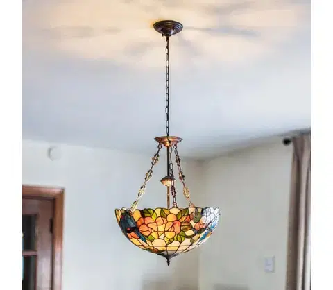 Svietidlá BRILAGI - Tiffany vitrážový luster na reťazi JUNGLE 3xE27/60W/230V priemer 50 cm BRP-12003B