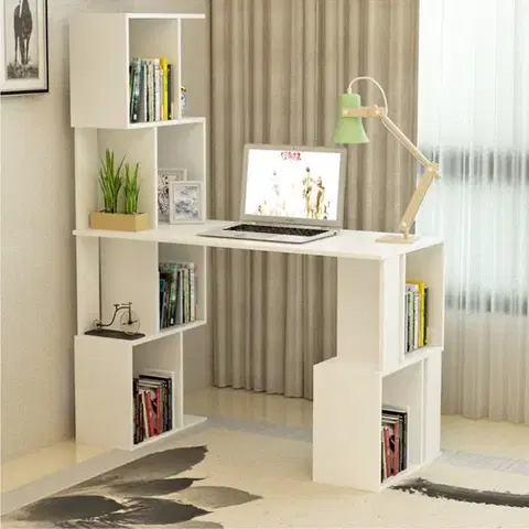 PC stolíky Počítačový stôl s regálom FLOKI NEW Tempo Kondela