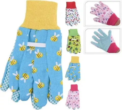 Detské náradie a nástroje Kinekus Rukavice záhradné detské 18 cm farebné