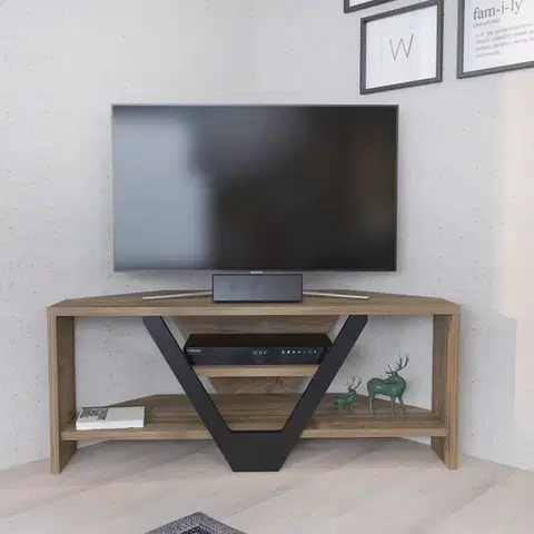 TV stolíky TV stolík Karin - Walnut, Black