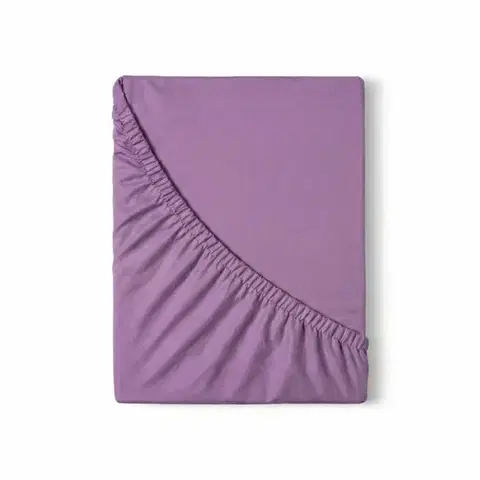 Plachty Kvalitex Saténové prestieradlo s gumou fialová, 100 x 200 cm