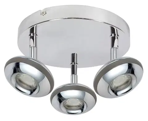 Stropná svetla LED stropné svietidlo 3x6W 26cm SKIPPER LED COB STROPNÉ SVIETIDLO OKRÚHLA HLAVICA S CHROMOVÝM KĹBOM