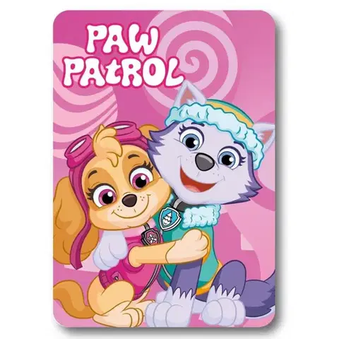 Deky Deka detská flecee Paw Patrol ružová 140x100cm Faro Tiahome