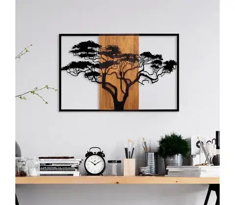 Obrazy  Nástenná dekorácia 90x58 cm strom drevo/kov 891TNL3153
