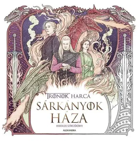 Maľovanky pre dospelých Sárkányok háza - Hivatalos színezőkönyv