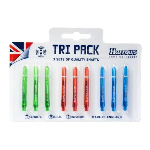 Násadky na šípky Súprava násadiek Harrows Supergrip Tri Pack Medium Colour