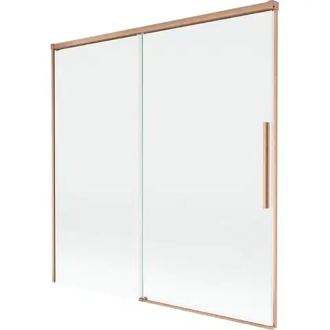 Sprchové dvere MEXEN/S - Rox vaňová zástena 2-krídlová posuvná 160 x 150, transparent, meď kartáčovaná 8C9-160-001-65-00