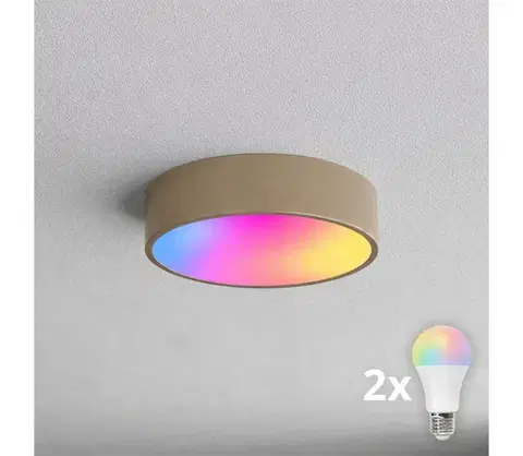 Svietidlá BRILAGI - LED RGBW stmievateľné stropné svietidlo CLARE 2xE27/12W/230V béžová BG1587+2xAI0819