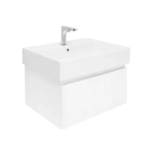 Kúpeľňový nábytok Kúpeľňová skrinka s batériou a umývadlom SAT Evolution 1 58x30x44,8 cm biela mat SATEVO60WMU2BA SATEVO60WMU2BA