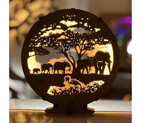 Lampy Li-Go 23610/DUB2 - LED Stmievateľná stolná dekorácia LED/12W/230V 20x22 cm dub 23610/DUB2