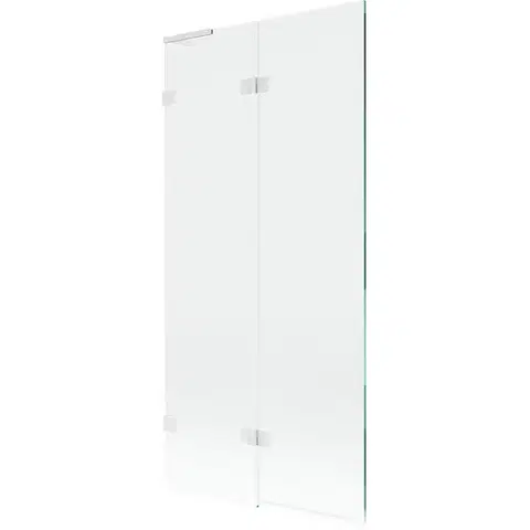 Sprchové dvere MEXEN/S - Lunar L vaňová zástena 2-krídlová ľavá 90 x 150, transparent, biela 897L-090-100-20-00-L