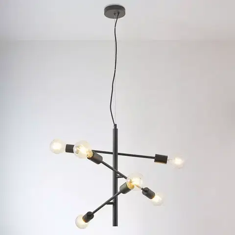 Moderné lampy do obývačky Luster 2023001 BLACK+ BLACK E27 LW6