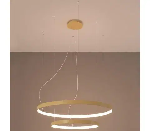 Svietidlá Thoro TH.214 - LED Luster na lanku RIO LED/80W/230V CRI90 3000K zlatá TH.214