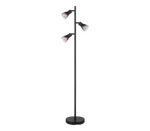 Lampy Globo 54312-3S - Stojacia lampa SATELLA 3xE14/25W/230V čierna 54312-3S