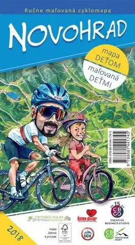 Slovensko a Česká republika Novohrad - Ručne maľovaná cyklomapa