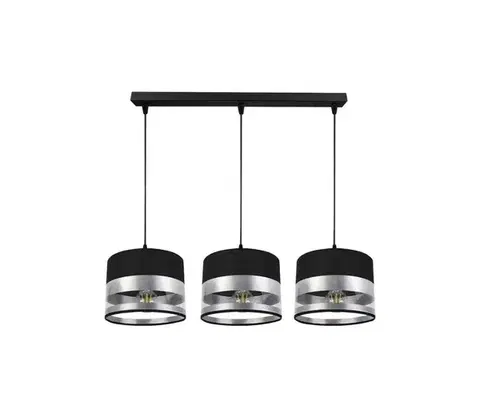 Svietidlá  Luster na lanku MILO 3xE27/60W/230V strieborná/čierna 0345