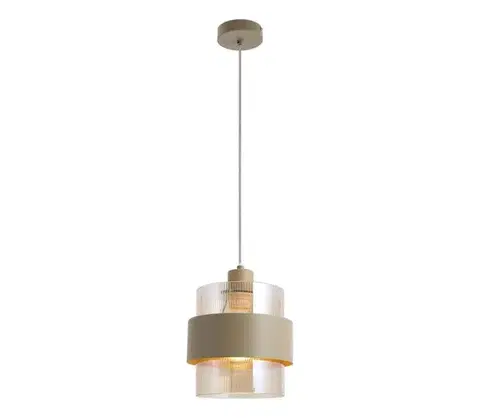 Svietidlá  Luster na lanku VALENTINO 1xE27/15W/230V béžový/číry ML2238