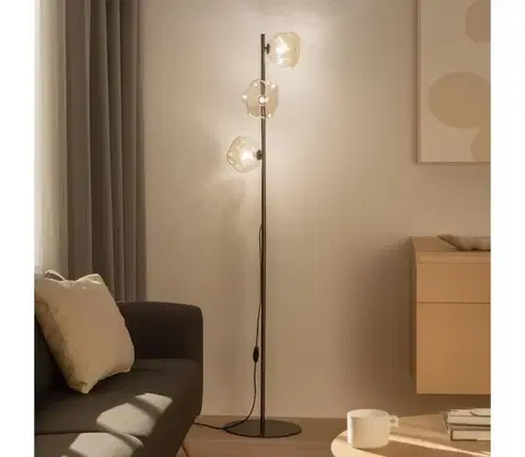 Lampy BRILAGI - Stojacia lampa VULCANO 3xG9/8W/230V bronzová/dymová béžová 16200