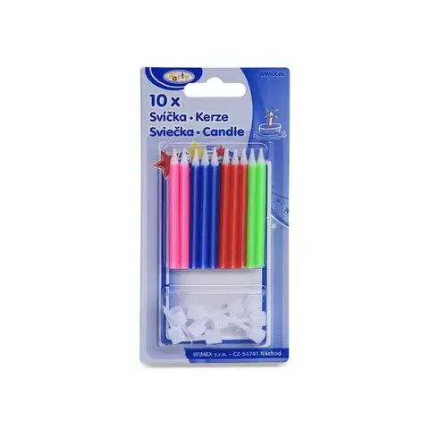 Sviečky MAKRO - Sviečky narodeninové so stojančekom 60mm/10ks