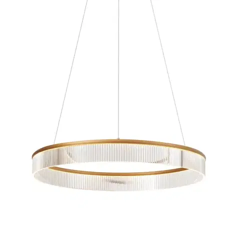 Závesné svietidlá Moderné závesné svietidlo mosadzné 78 cm vrátane LED s 3-stupňovým stmievaním - Anello Chandelier