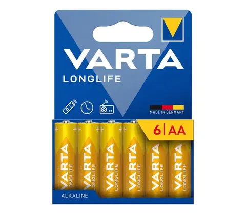Predlžovacie káble Varta 4106101736 - 6 ks alkalické batérie LONGLIFE AA 1,5V 4106101736