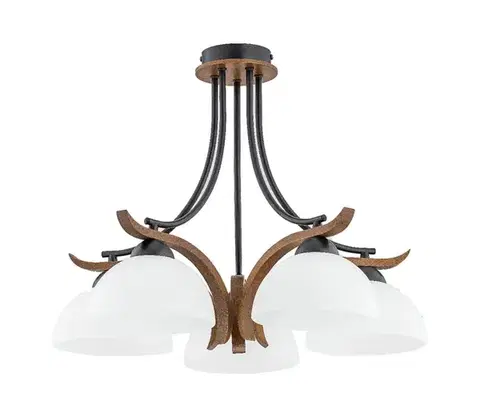 Svietidlá  Prisadený luster BAFIA 5xE27/15W/230V hnedá 26125
