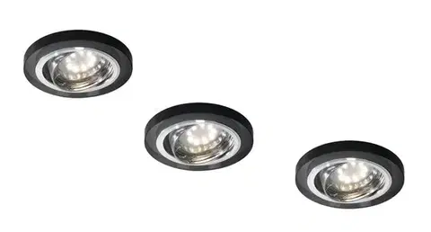 Stropná svetla Sada troch čiernych svietidiel Ss-15 bez žiarovky