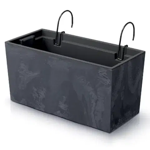 Kvetináče a truhlíky NABBI DUC400EW plastový balkónový kvetináč 39,5 cm antracit