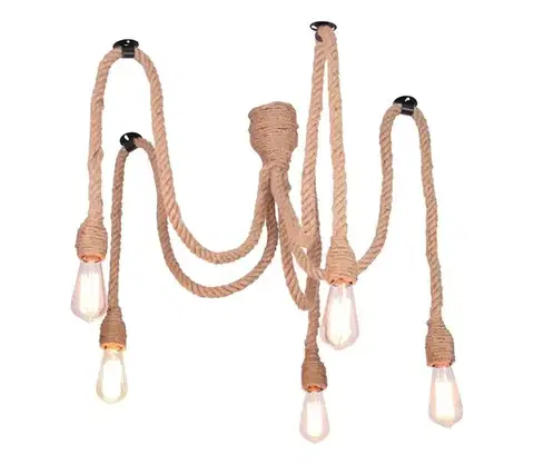 Svietidlá  Luster na lanku ROPE CASA 5xE27/12W/230V pavúk 312921