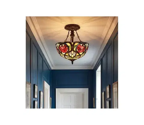 Svietidlá Elstead Quoizel QZ-LARISSA-SF - Prisadený luster Tiffany LARISSA 2xE27/60W/230V QZ-LARISSA-SF