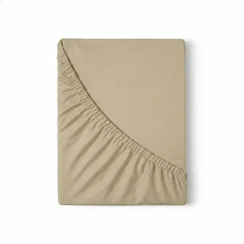 Plachty Kvalitex Saténové prestieradlo s gumou béžová, 180 x 200 cm