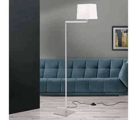Lampy Orion Stl 12-1187/1 - Stojacia lampa CARLTON 1xE27/40W/230V biela/matný chróm Stl 12-1187/1 satin