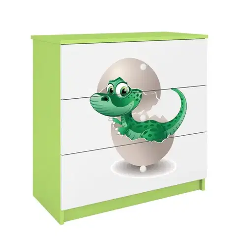 Komody so zásuvkami Detská komoda Babydreams zelená – Dino