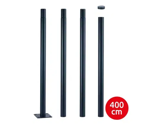 Záhradné lampy BRILAGI - Kovová tyč pre stožiar vonkajšieho osvetlenia 4 m, priemer 58 mm, antracit BRI782