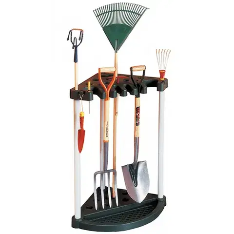 Kvetináče a truhlíky KETER Rohový regál na náradie GARDEN TOOL | čierny