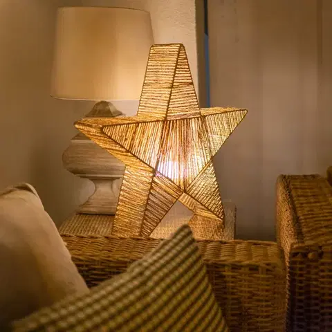 Lampy Vianočná stojaca lampa hnedá 60 cm s LED IP54 nabíjateľná - Sisine