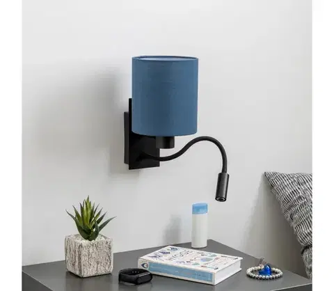 Svietidlá BRILAGI - LED Nástenná lampa NUBILA 1xE27/25W/230V+ LED/3W čierna/tmavomodrá BG1558+BG1575