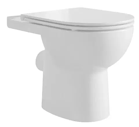 Doplnky do kúpeľne AQUALINE - TAVON WC kombi misa, Rimless, 61x35,5cm, zadný odpad, biela PB106-111