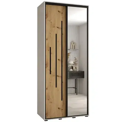 Šatníkové skrine Skriňa 45 Canaris 13 120 biela/artisan/čierna